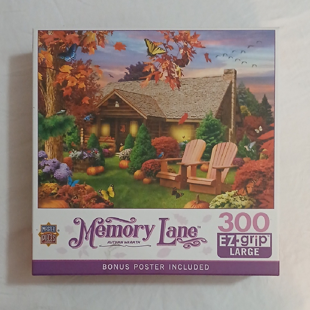Memory Lane Autumn Cabin 300-Piece Puzzle